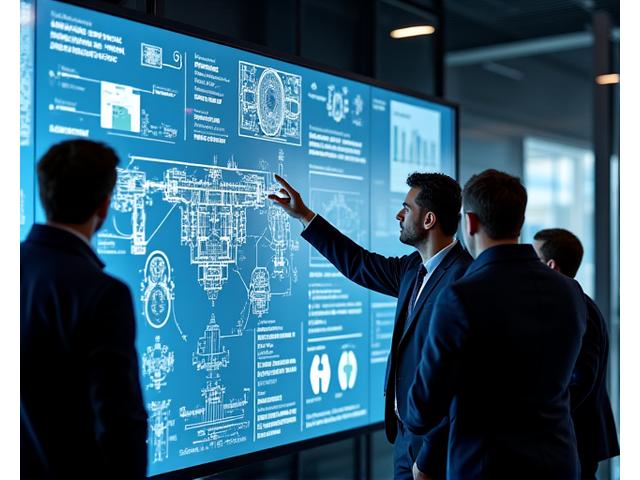 Engineers collaborating in a high-tech lab setting